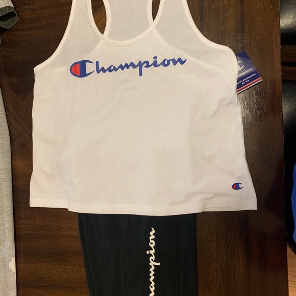Champion Pants - champion biker shorts and raceback tank large